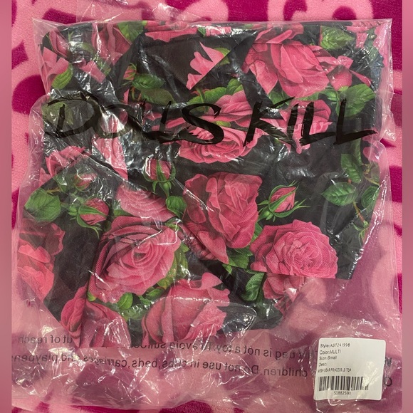 🥀Sugar Thrillz x Dolls Kill Sheer Roses long sleeve top size SMALL- NWT - Picture 6 of 12